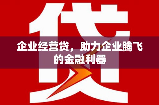 固镇企业经营贷，助力企业腾飞的金融利器