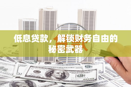 固镇低息贷款，解锁财务自由的秘密武器