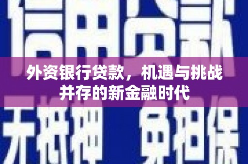 固镇外资银行贷款，机遇与挑战并存的新金融时代