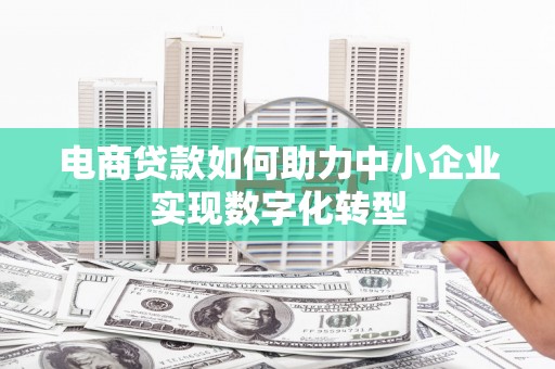 固镇电商贷款如何助力中小企业实现数字化转型