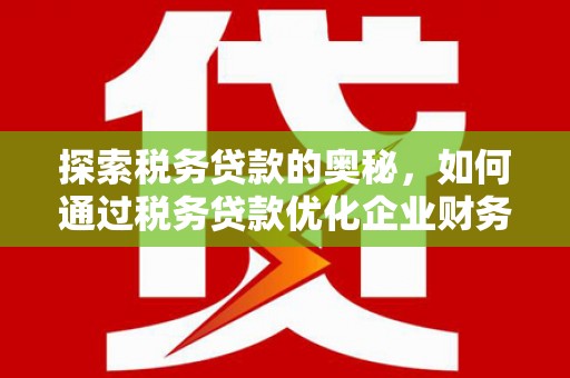 固镇探索税务贷款的奥秘，如何通过税务贷款优化企业财务