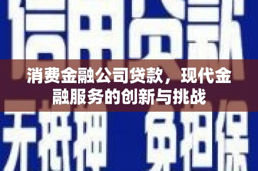 固镇消费金融公司贷款，现代金融服务的创新与挑战