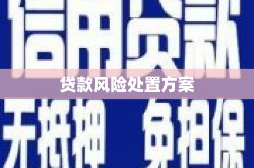 固镇贷款风险处置方案