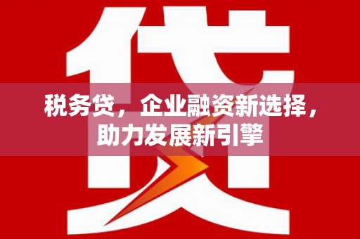 固镇税务贷，企业融资新选择，助力发展新引擎