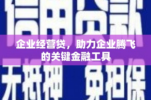 固镇企业经营贷，助力企业腾飞的关键金融工具