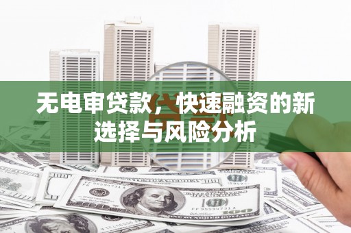 固镇无电审贷款，快速融资的新选择与风险分析