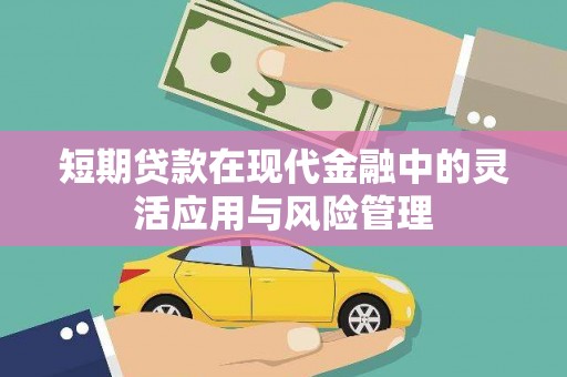 固镇短期贷款在现代金融中的灵活应用与风险管理
