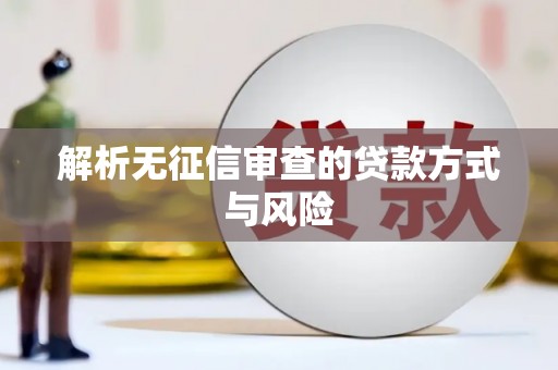 固镇解析无征信审查的贷款方式与风险